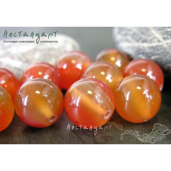 Сердолик натуральный гладкий 12 мм (уп. 6 шт)