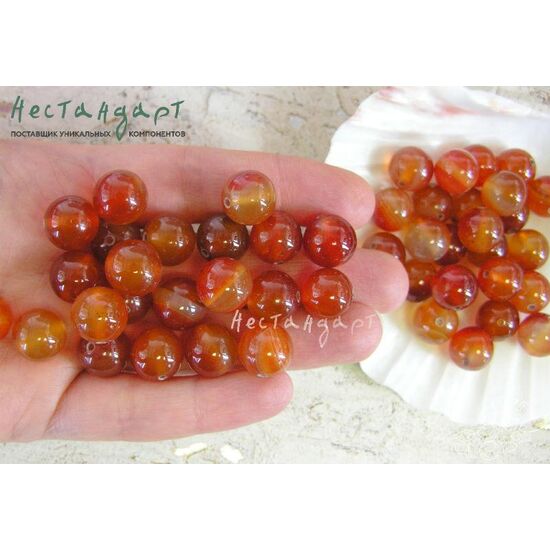 Сердолик натуральный гладкий 12 мм (уп. 6 шт), изображение 2