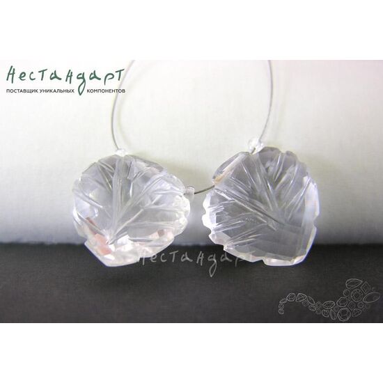 Кварц натуральный резной Crystal 15х16 мм (пара), изображение 2