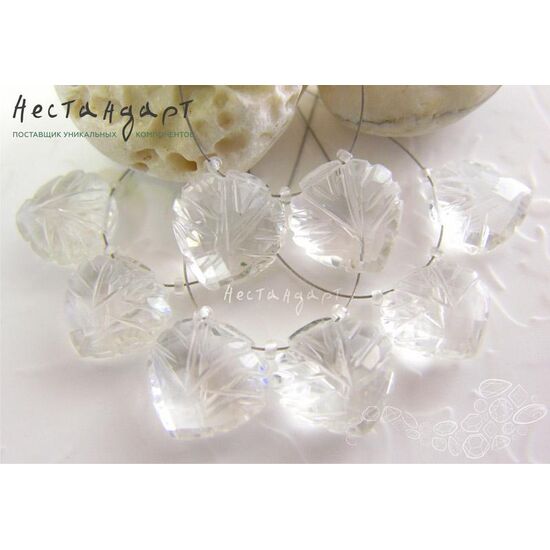 Кварц натуральный резной Crystal 15х16 мм (пара), изображение 3