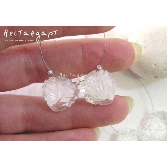 Кварц натуральный резной Crystal 15х16 мм (пара), изображение 4