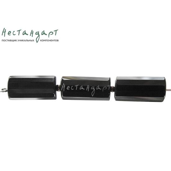 Халцедон натуральный Black Cylinder 16х8 мм, изображение 3