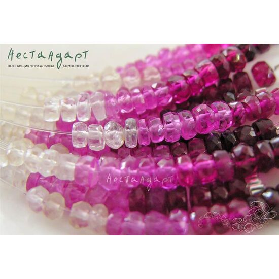 Шпинель лабораторная рубиновая рондель с огранкой 4,5 мм (уп. 13 шт.), изображение 3