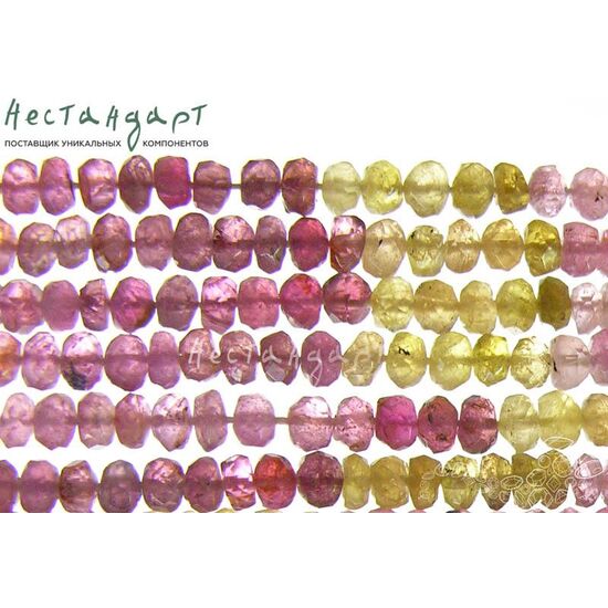 Турмалин натуральный Multicolor с огранкой 4 мм (нить 6 см)
