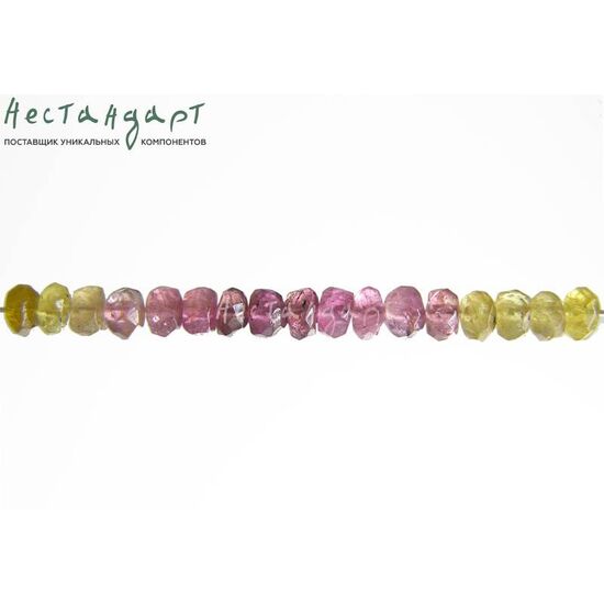 Турмалин натуральный Multicolor с огранкой 4 мм (нить 6 см), изображение 3