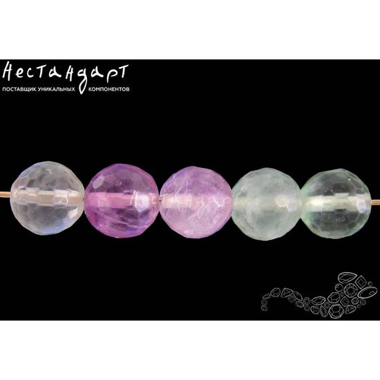 Флюорит натуральный с огранкой 10 мм (уп. 6 шт.), изображение 3