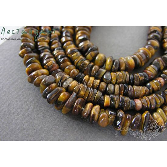 Тигровый глаз натуральный Pebble 7-10х2-4 мм (уп. 20 шт), изображение 2