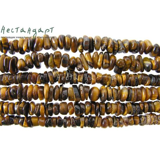 Тигровый глаз натуральный Pebble 7-10х2-4 мм (уп. 20 шт), изображение 3