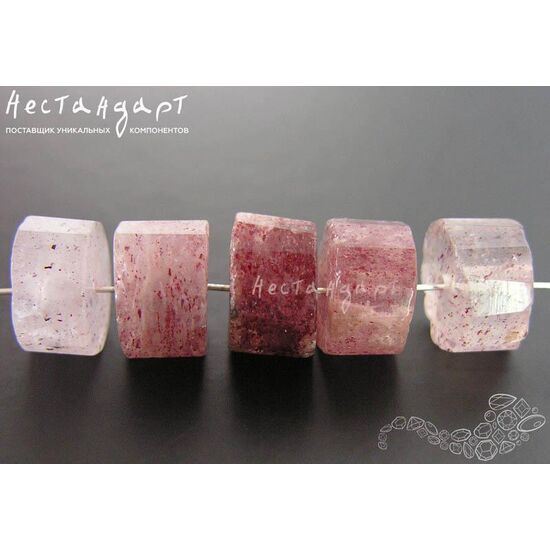 Кварц натуральный с гематитом и лепидокрокитом Pastille 11х6 мм, изображение 3