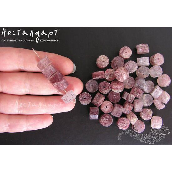 Кварц натуральный с гематитом и лепидокрокитом Pastille 11х6 мм, изображение 4