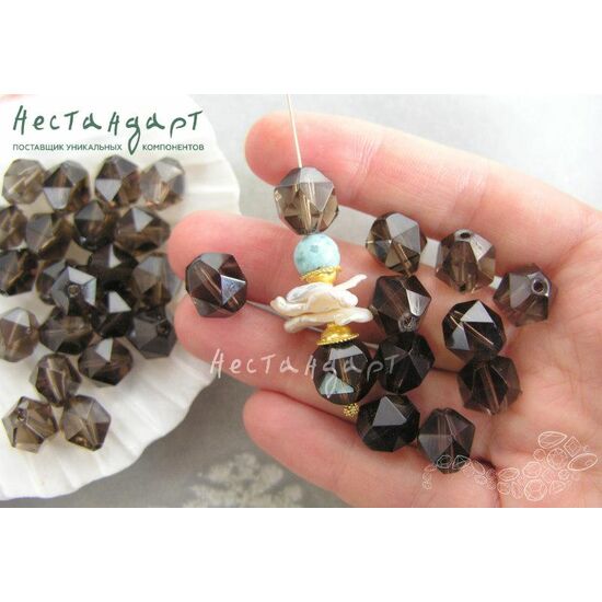 Кварц натуральный дымчатый Polyhedron 12 мм, изображение 4