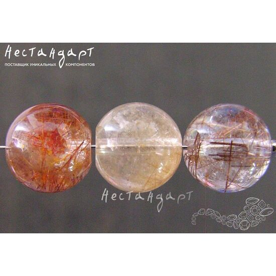 Кварц натуральный с турмалином и рутилом 10 мм, изображение 2