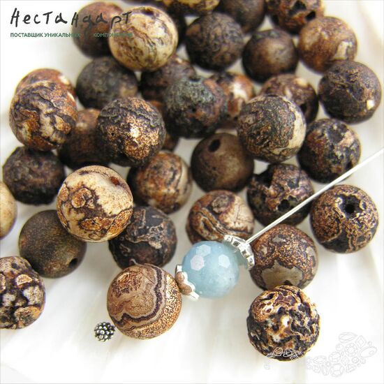 Агат натуральный травленый Savage 10 мм (уп. 10 шт.), изображение 2