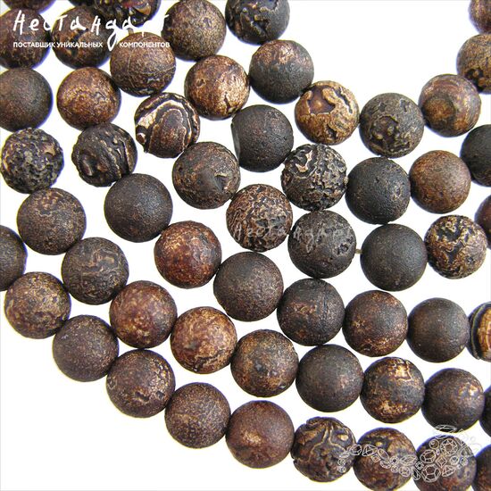 Агат натуральный травленый Savage 8 мм (уп. 10 шт.)