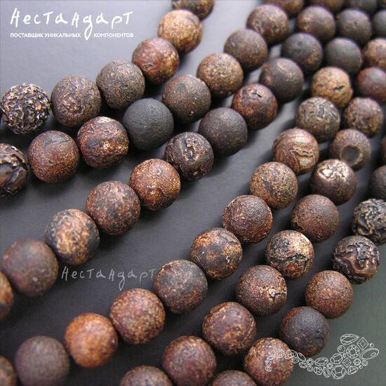 Агат натуральный травленый Savage 8 мм (уп. 10 шт.), изображение 3