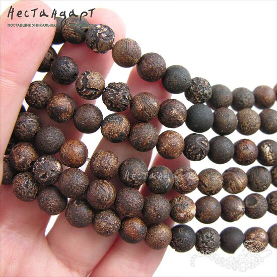 Агат натуральный травленый Savage 8 мм (уп. 10 шт.), изображение 4