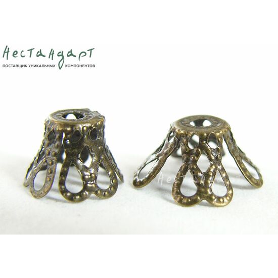 Чашечки для бусин Lamp Bronze 8х6 мм (уп. 30 шт.)