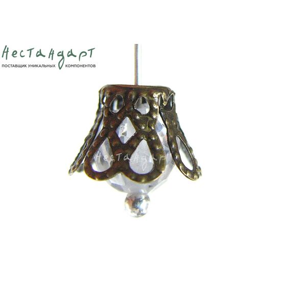 Чашечки для бусин Lamp Bronze 8х6 мм (уп. 30 шт.), изображение 2