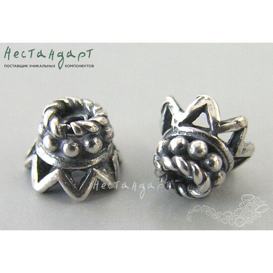 Чашечки для бусин Asterisk Sterling Silver 6,5х4,5 мм