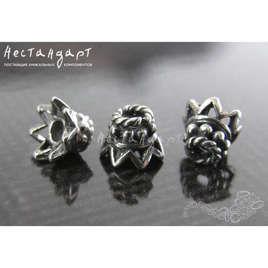 Чашечки для бусин Asterisk Sterling Silver 6,5х4,5 мм, изображение 2