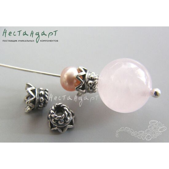 Чашечки для бусин Asterisk Sterling Silver 6,5х4,5 мм, изображение 3