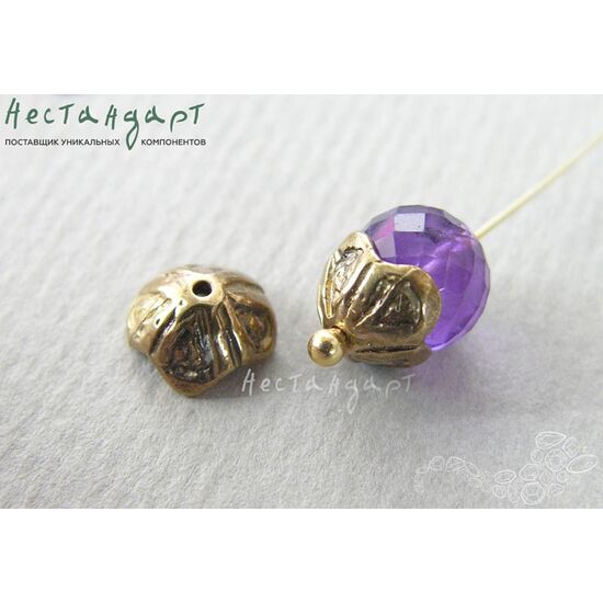 Чашечки для бусин Celtic Flower латунь 8х4 мм, изображение 2