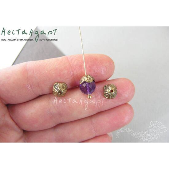 Чашечки для бусин Celtic Flower латунь 8х4 мм, изображение 3