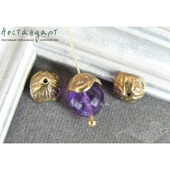 Чашечки для бусин Celtic Flower латунь 8х4 мм, изображение 4