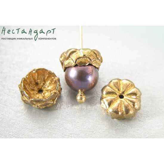 Чашечки для бусин Griffon латунь 8,5х4 мм, изображение 2