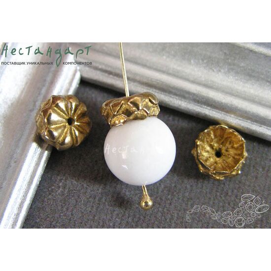 Чашечки для бусин Griffon латунь 8,5х4 мм, изображение 3