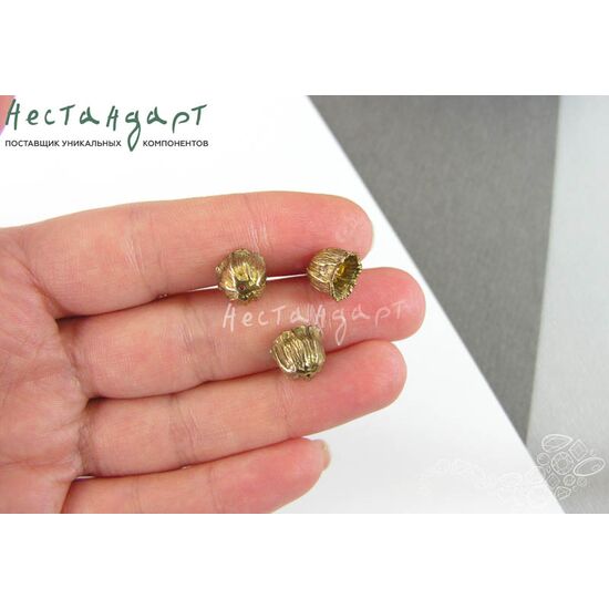 Чашечки для бусин Bluebell латунь 10х8 мм, изображение 3