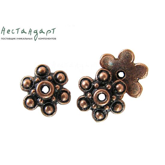 Чашечки для бусин Spotting Copper 10 мм (уп. 9 шт.)