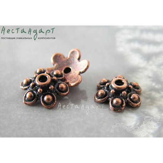 Чашечки для бусин Spotting Copper 10 мм (уп. 9 шт.), изображение 3