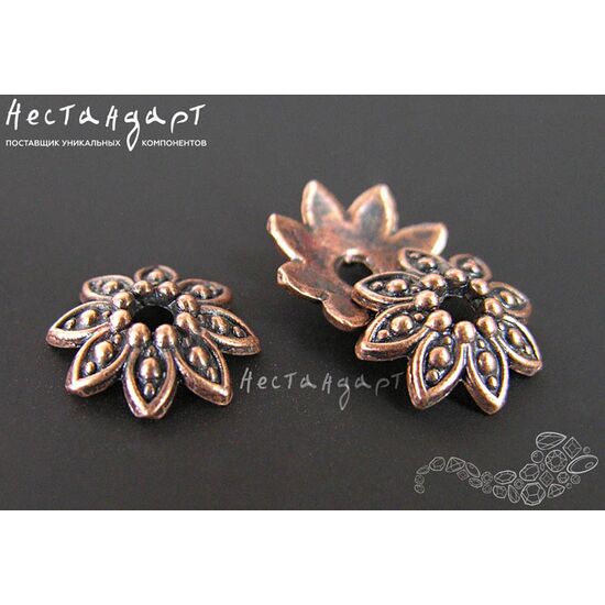 Чашечки для бусин Sunflower Copper 9х3 мм (уп. 10 шт.), изображение 2