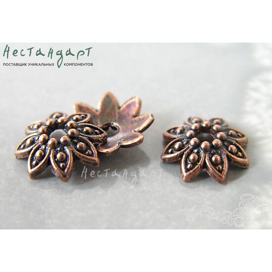 Чашечки для бусин Sunflower Copper 9х3 мм (уп. 10 шт.), изображение 3