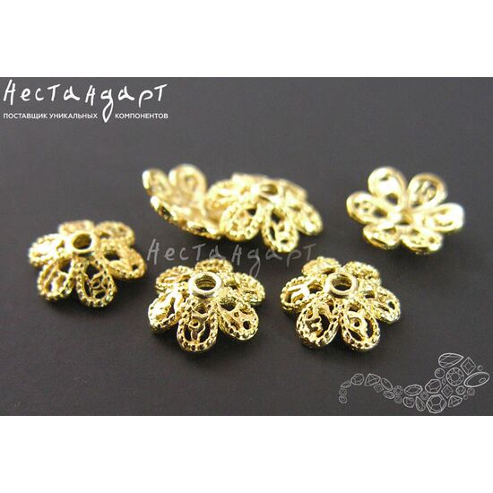 Чашечки для бусин Dainty Vermeil Sterling Silver 8 мм