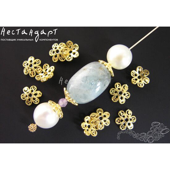 Чашечки для бусин Dainty Vermeil Sterling Silver 8 мм, изображение 2