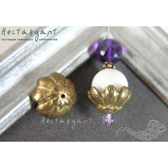 Чашечки для бусин Sakura латунь 12х6 мм