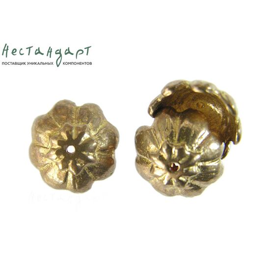 Чашечки для бусин Sakura латунь 12х6 мм, изображение 3