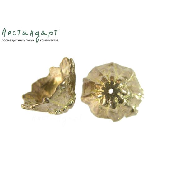 Чашечки для бусин Sakura латунь 12х6 мм, изображение 4