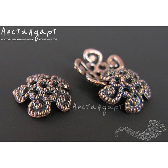 Чашечки для бусин Original Antique Copper 12 мм (уп. 10 шт.), изображение 3
