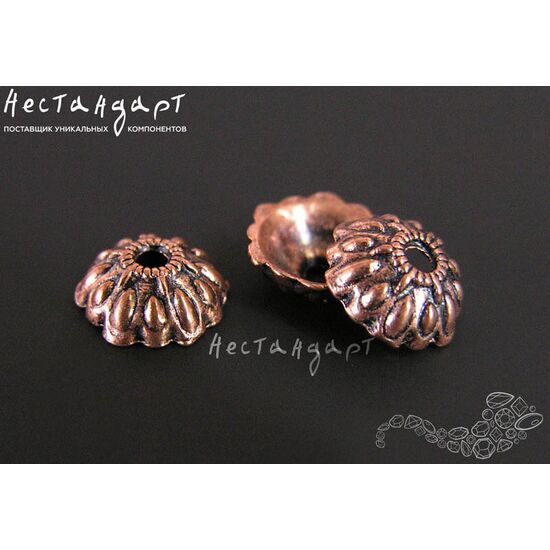 Чашечки для бусин Beanie Copper 8 мм (уп. 10 шт.), изображение 3