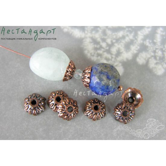 Чашечки для бусин Beanie Copper 8 мм (уп. 10 шт.), изображение 4