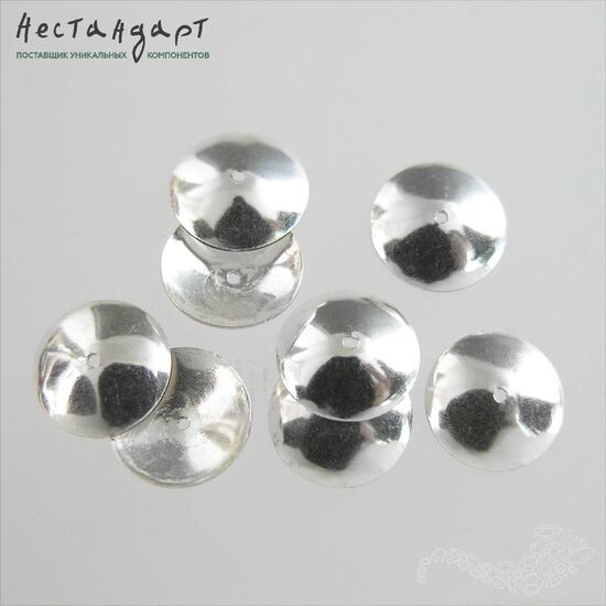 Чашечки для бусин Smooth Sterling Silver 8х2 мм, изображение 4