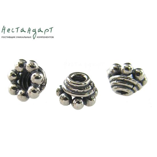 Чашечки для бусин Nut Sterling Silver 5х3,5 мм