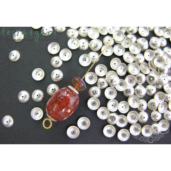 Чашечки для бусин Gorget Sterling Silver 6х1,5 мм (уп. 6 шт.), изображение 2