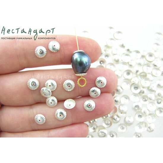 Чашечки для бусин Gorget Sterling Silver 6х1,5 мм (уп. 6 шт.), изображение 3