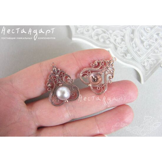 Коннектор Filigree Love Patina Copper 27х19 мм, изображение 2