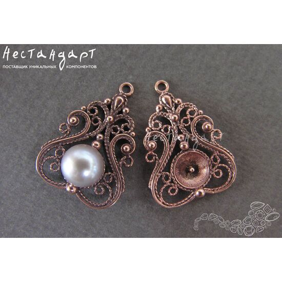Коннектор Filigree Love Patina Copper 27х19 мм, изображение 3