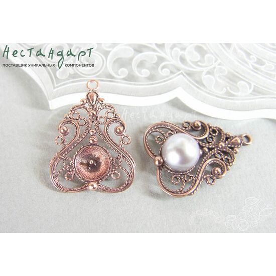 Коннектор Filigree Love Patina Copper 27х19 мм, изображение 4